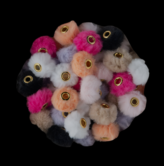 Assorted Mixed Color Fluffy Spacer Beads