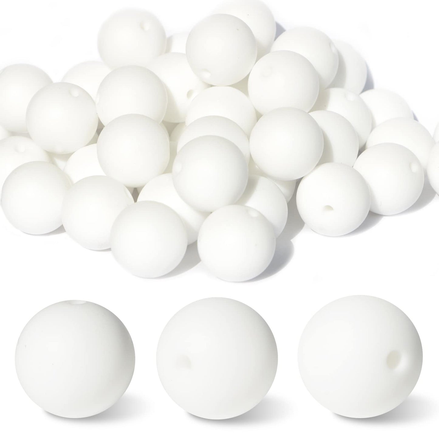 15mm White Silicone beads, Round Silicone Beads, Wholesale Beads, Loose Beads, Round Beads, Craft Supplies, Keychain Making, DIY Pens