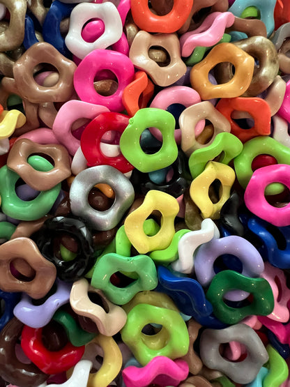 Assorted Mixed Color Wavy Spacer Beads