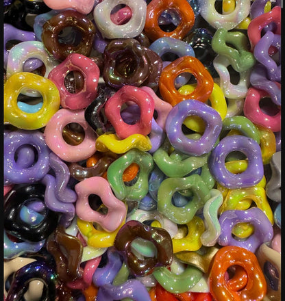 Assorted Mixed Color Wavy Spacer Beads