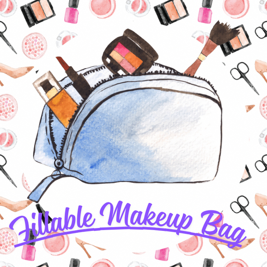 Pre-Made Large Size Fillable Makeup Bags - Assorted Accessories Totaling 8 Items