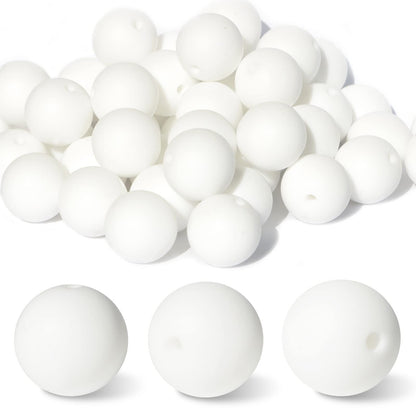 15mm White Silicone beads, Round Silicone Beads, Wholesale Beads, Loose Beads, Round Beads, Craft Supplies, Keychain Making, DIY Pens
