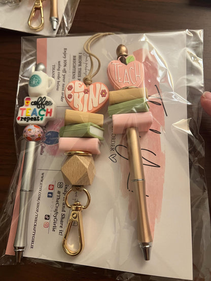 Cute Pen & Lanyard Sets - Assorted Styles - Lanyard , Pen or Badge Reel, Office Worker, Nurse, Mom, Teen Lanyard and Pen, Fun Boho Sets