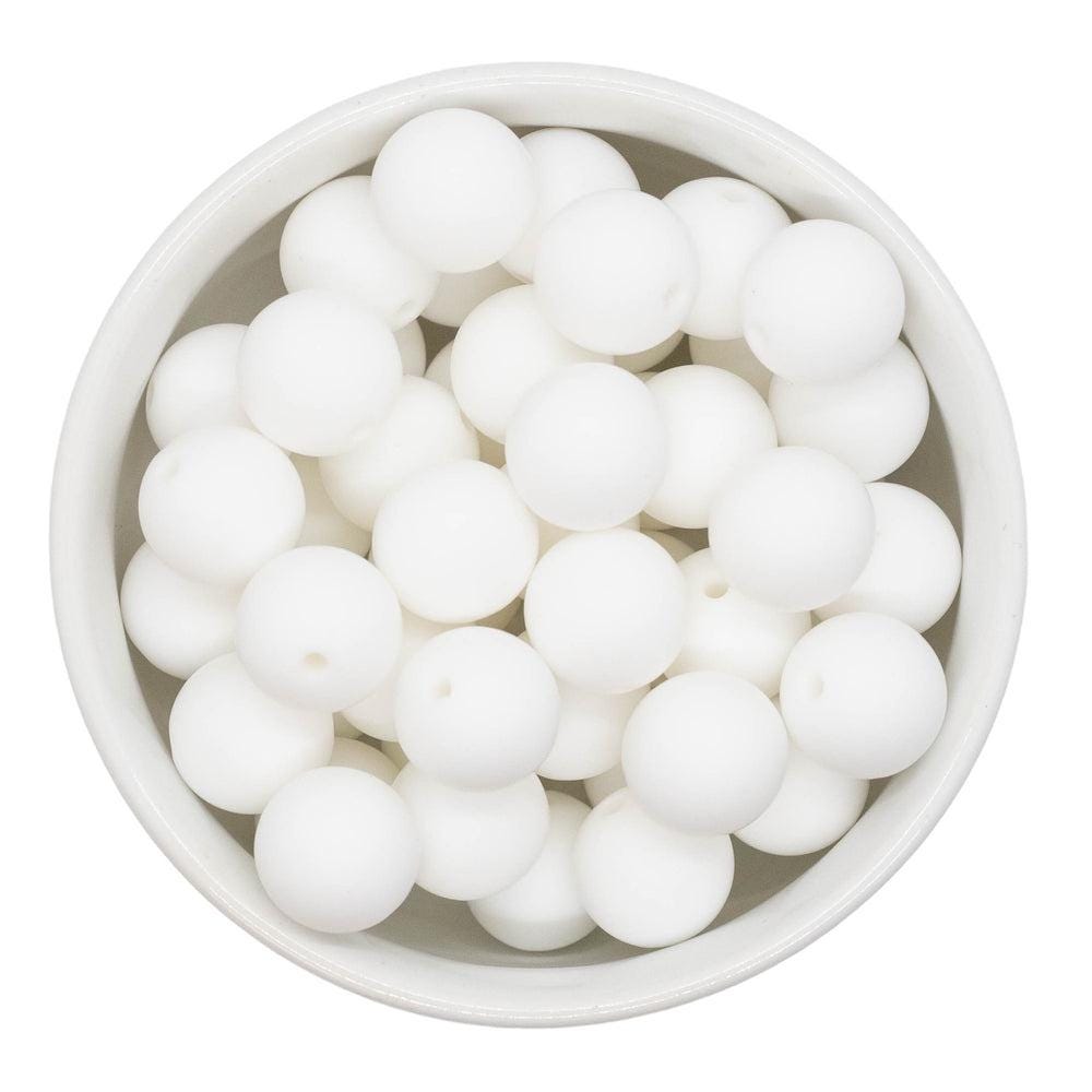 15mm White Silicone Beads