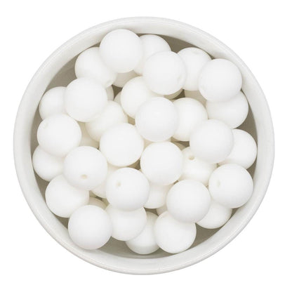 15mm White Silicone Beads