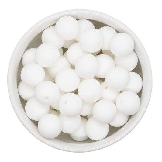 15mm White Silicone Beads