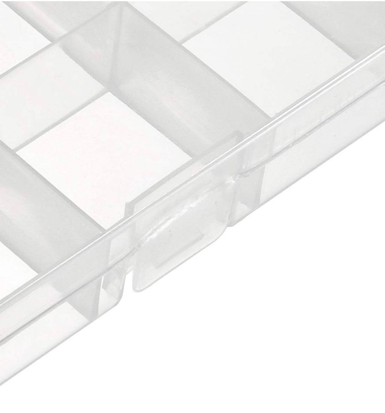 Beads Storage Box - Plastic Fixed 15 Grids Clear Storage Container, Jewelry Case, Beads DIY Crafts Boxes