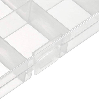 Beads Storage Box - Plastic Fixed 15 Grids Clear Storage Container, Jewelry Case, Beads DIY Crafts Boxes